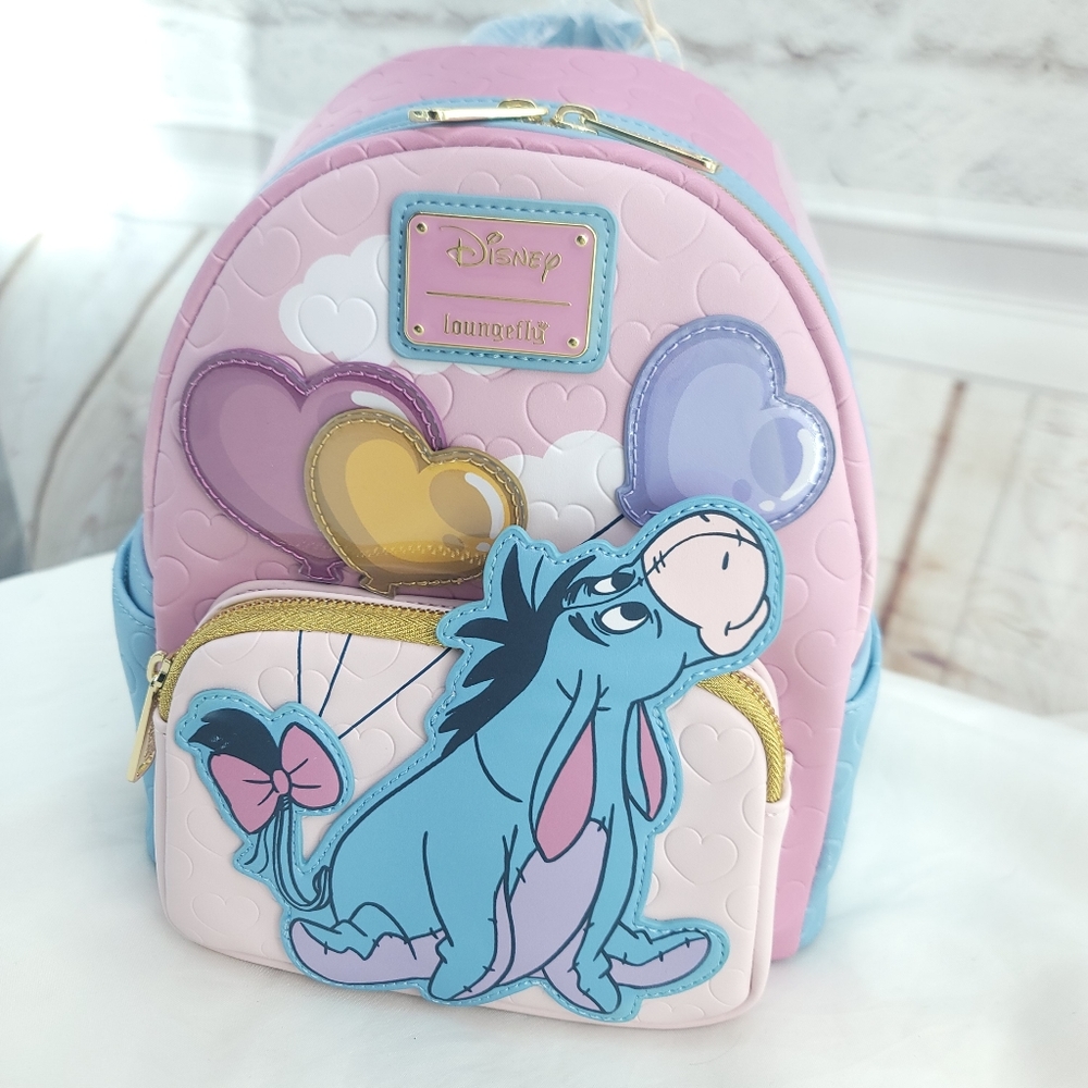 NWOT Disney Loungefly Eeyore Balloons Pink Blue Backpack